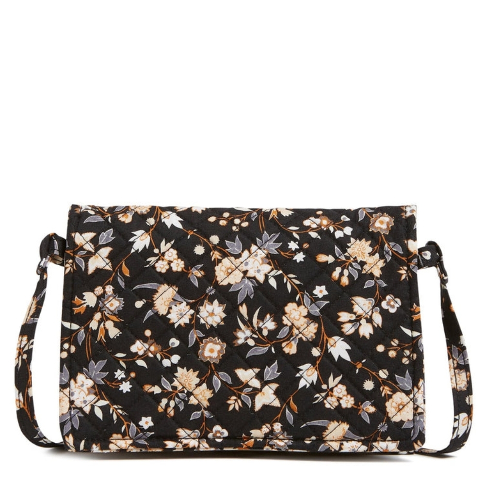 Vera Bradley Blissful Ditsy Neutral Mini Flap Crossbody